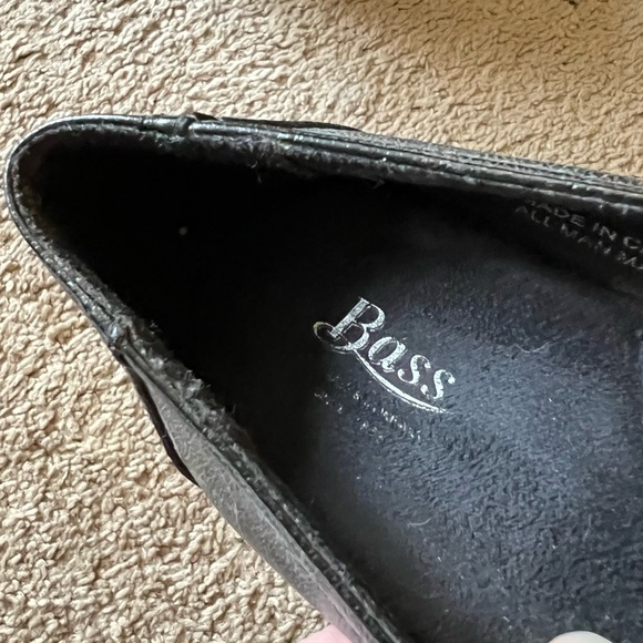 BASS | Black leather chunky heels, women’s 7.5 - Picture 8 of 11